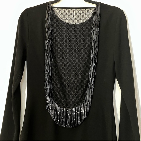 Diane Von Furstenberg | Margherita beaded little black mini dress Women’s size 2 - Picture 9 of 13